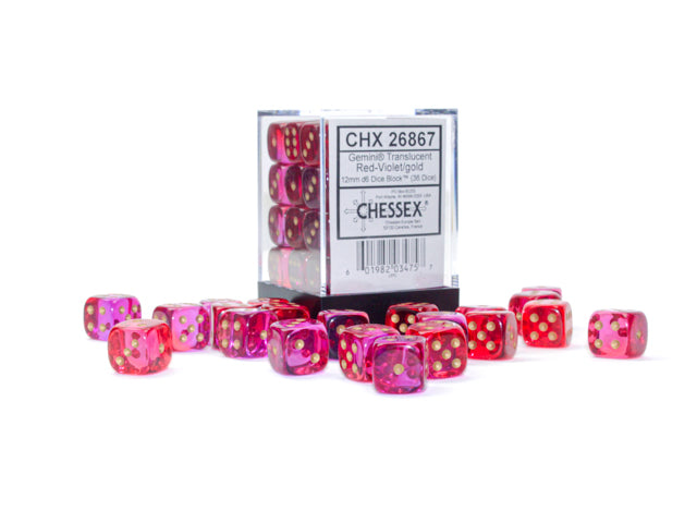 Gemini 36D6 Translucent Red-Violet/Gold 12MM