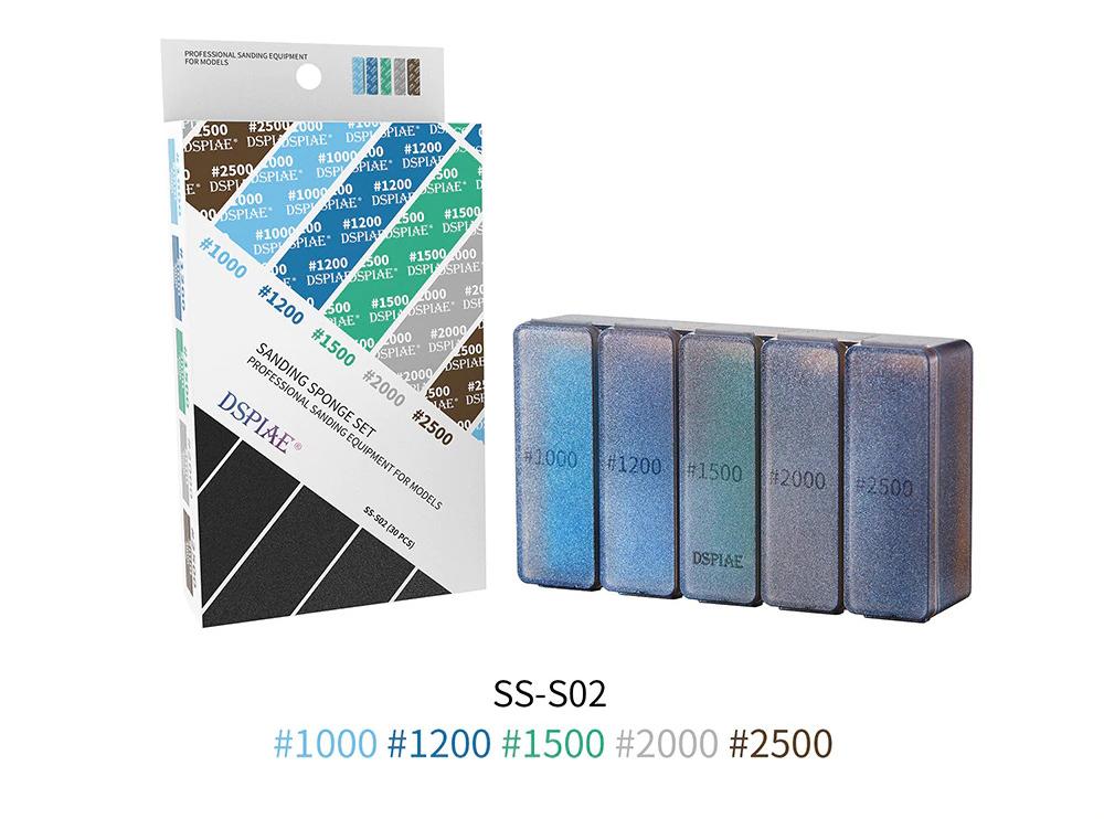 Bandes abrasives en éponge, grain 1000 à 2500, lot de 30.