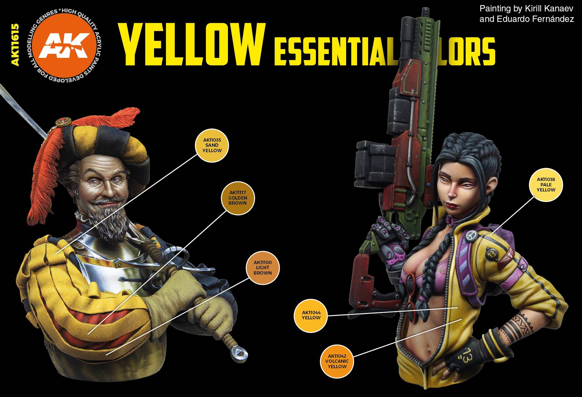 AK Interactive 3G Essential Colors - Ensemble Jaune