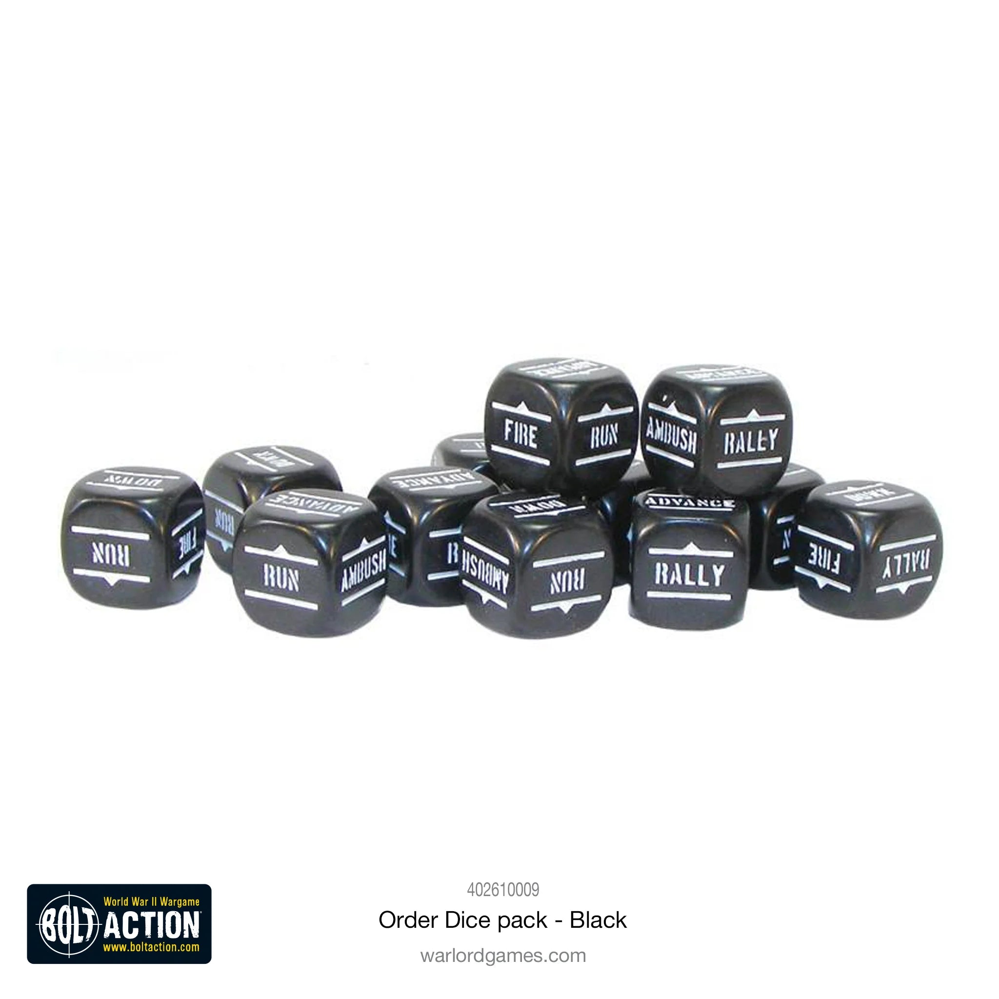 Bolt Action: Orders Dice Pack - Black (English)