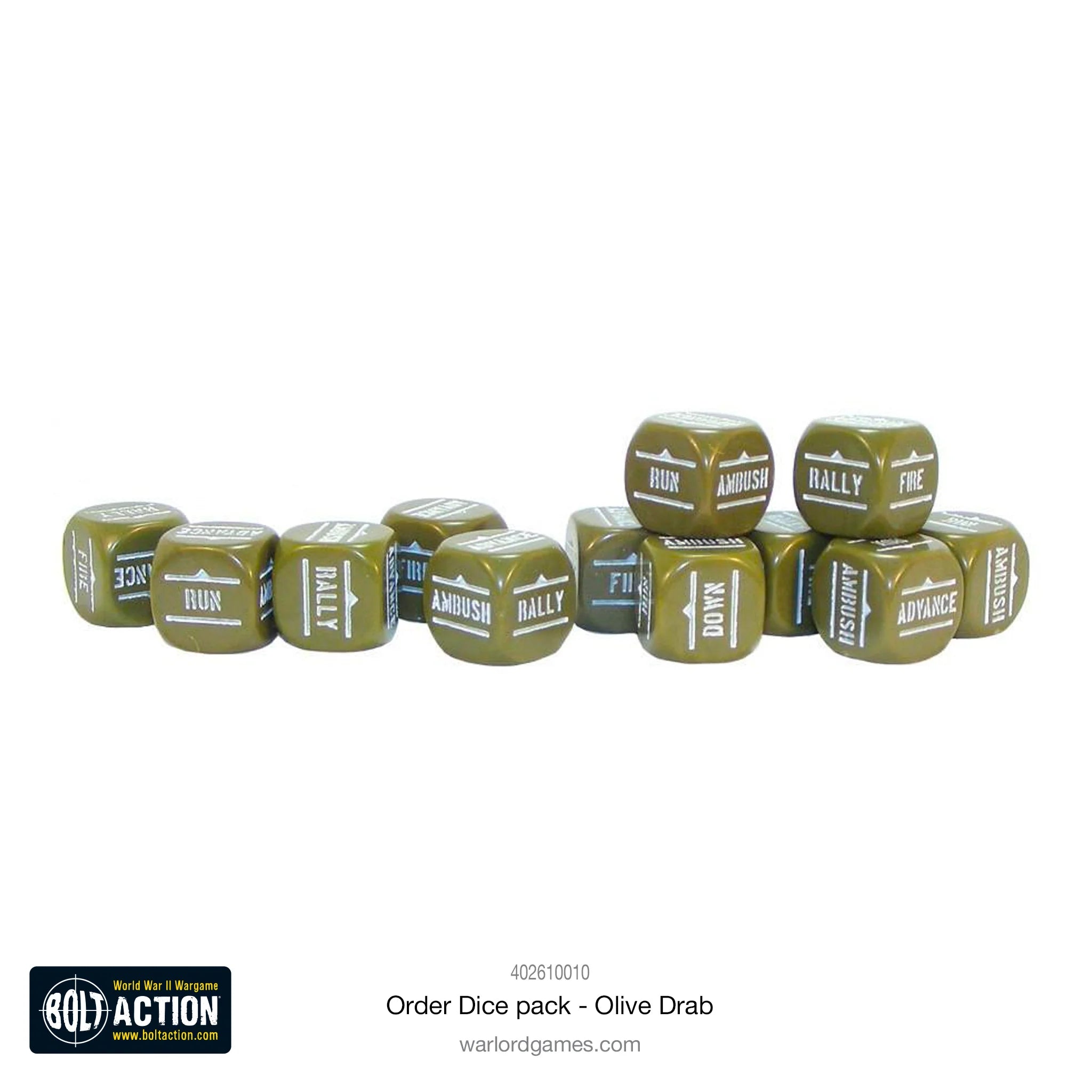 Bolt Action: Orders Dice Pack - Olive Drab (English)