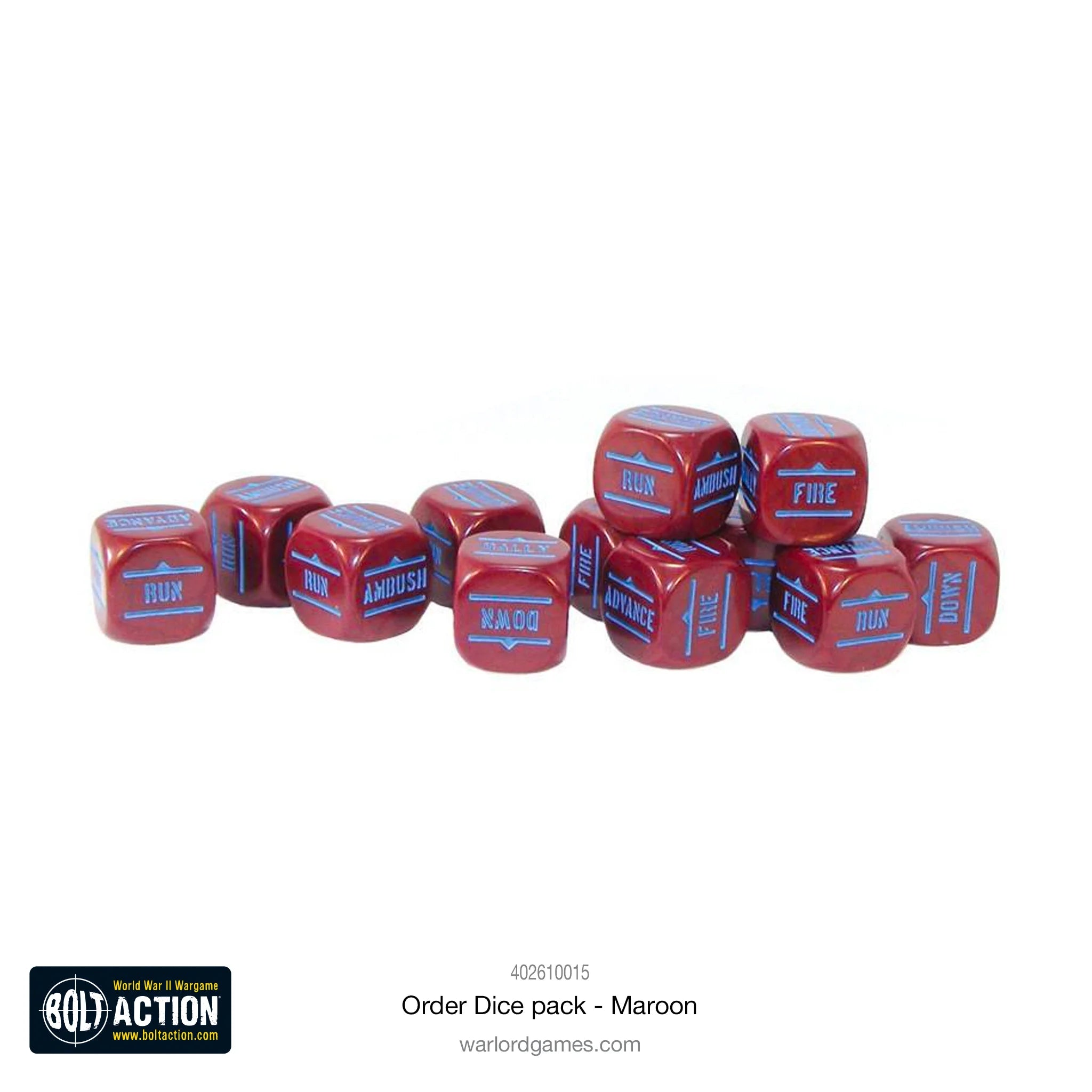 Bolt Action: Orders Dice Pack - Maroon (English)