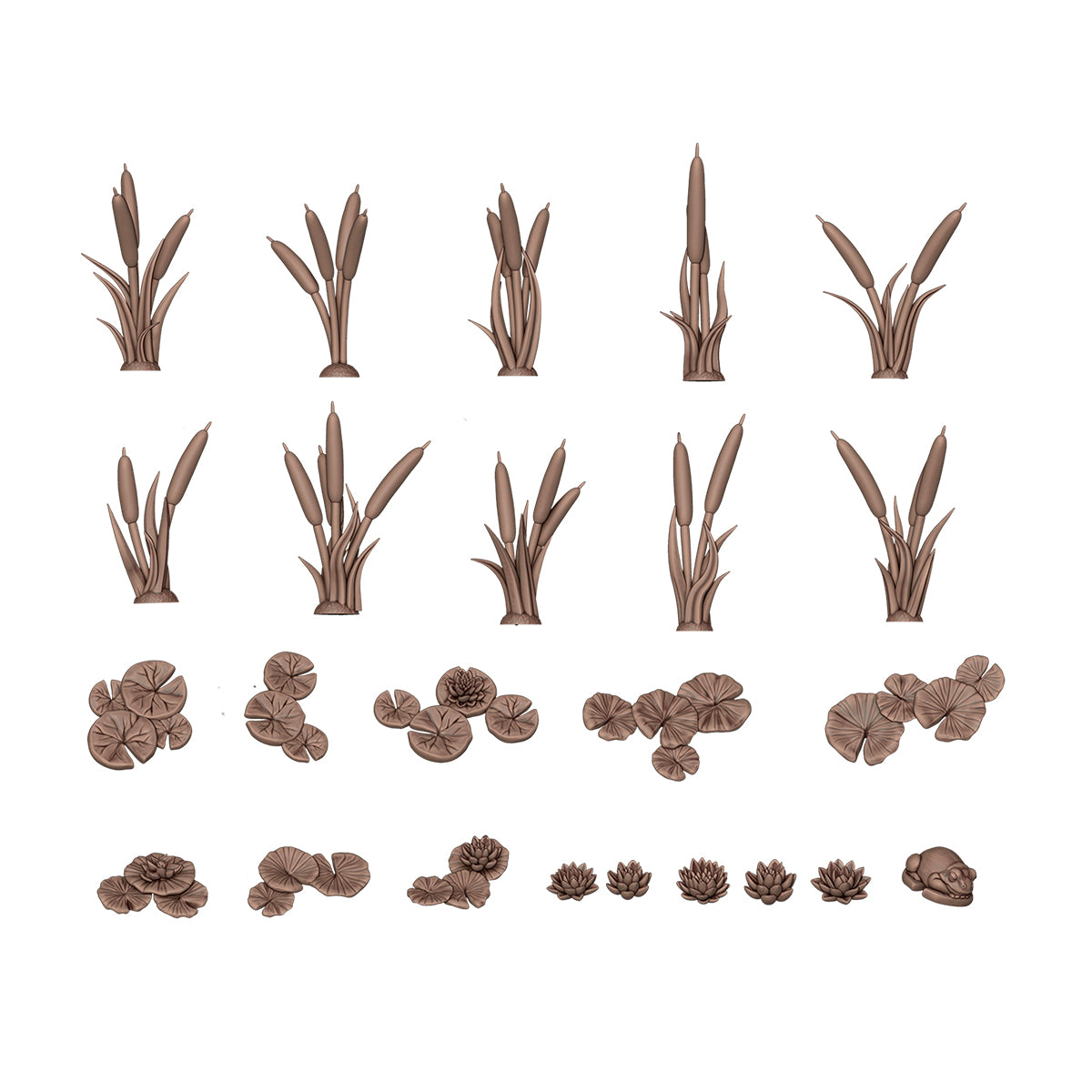Basing Bits - Water Lilies & Cattails 24 Pieces