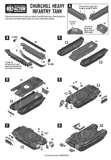 Bolt Action Churchill Tank (Plastic) (English)