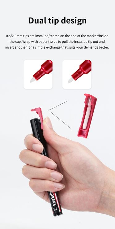 Dspiae Super Metallic Color Markers - MKA-01 Metallic Red