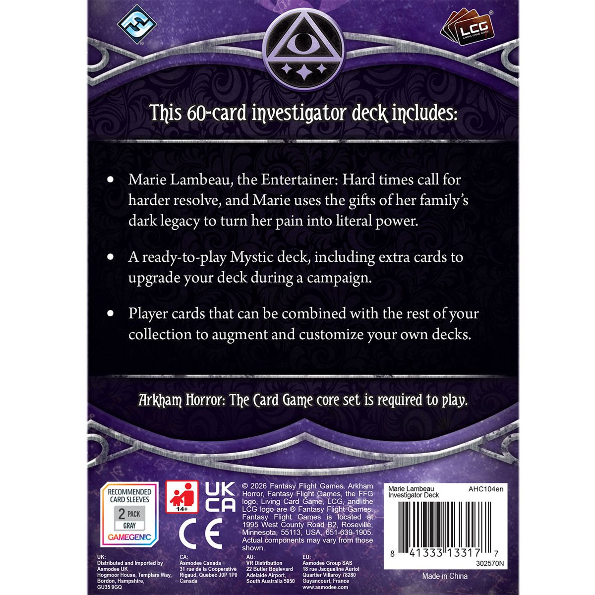 Arkham Horror LCG Investigator Deck: Marie Lambeau (English)