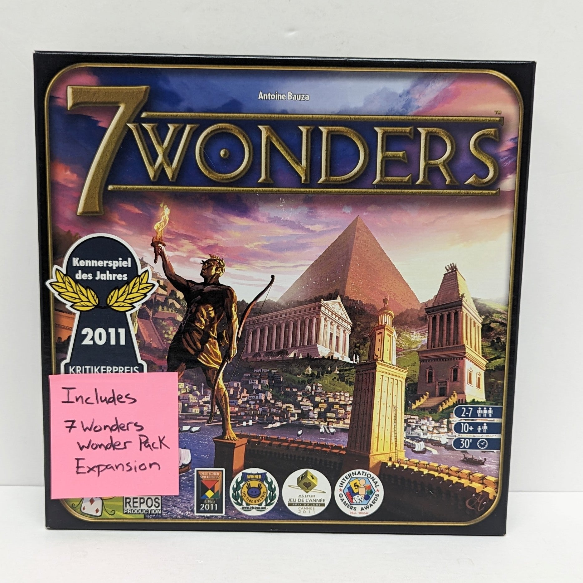 7 Wonders + Cities Expansion + Leaders Expansion + Wonders Pack Expansion (Bundle) (Used)