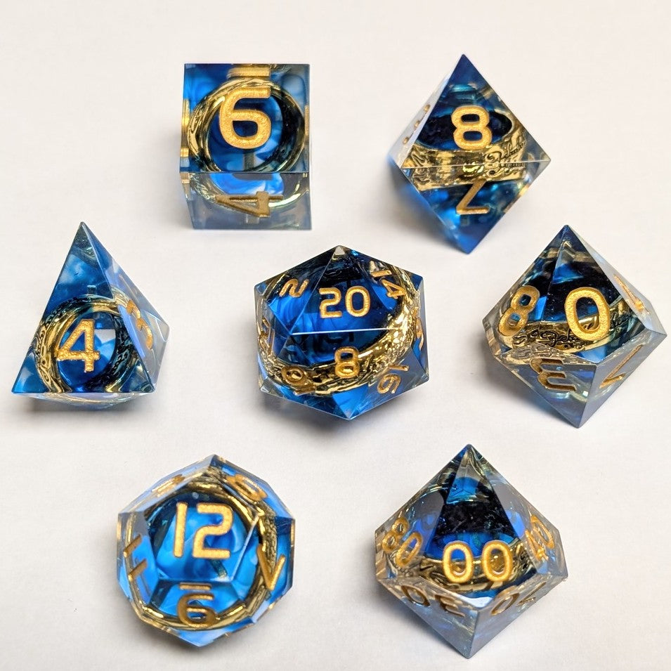 Resin The One Ring 7 Dice Set - Blue