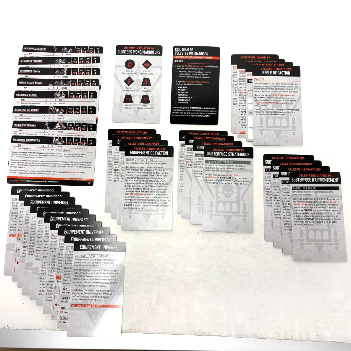 Kill Team: Celestian Insidiants – Datacards (French) (Used)