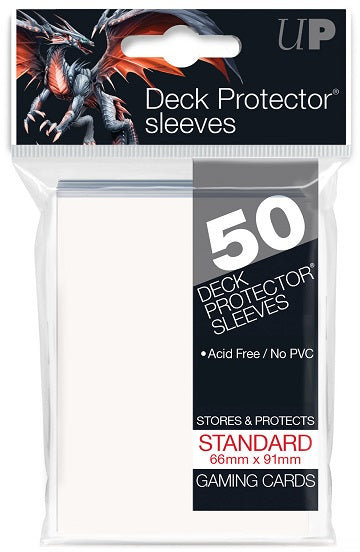 Pochettes de protection pour deck, lot de 50 : blanches