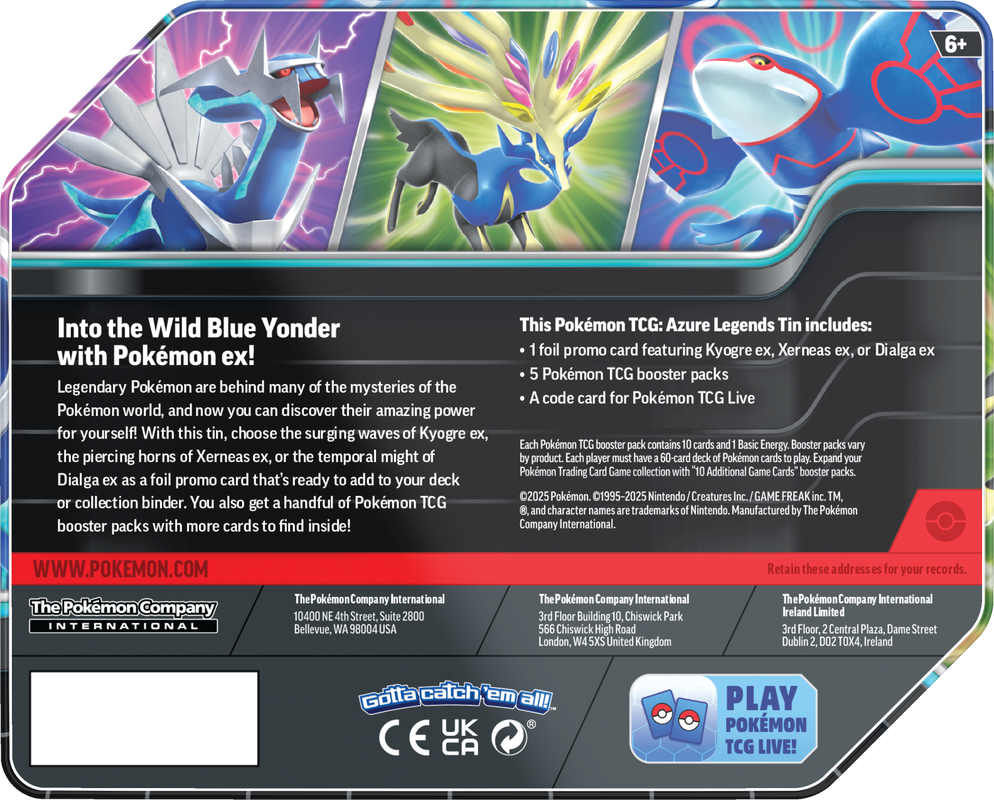 Pokemon TCG: Azure Legends Tin