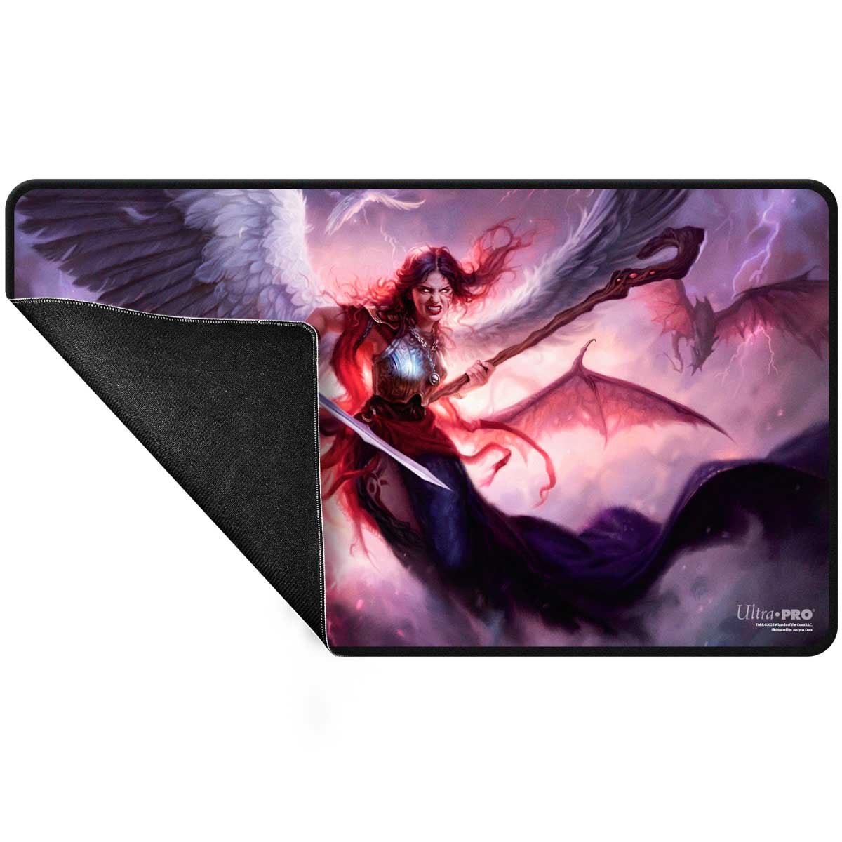 Tapis de jeu Magic: The Gathering Commander Series noir cousu - Kaalia