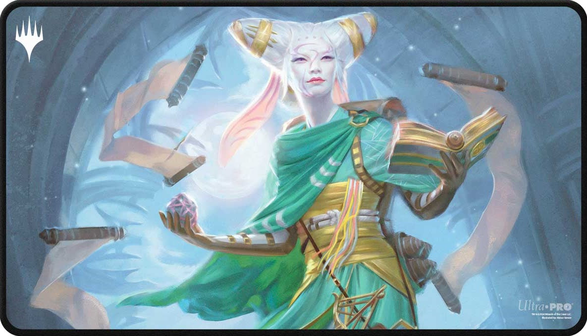 Tapis de jeu Magic: The Gathering - Innistrad Remastered : Planeswalker Tamiyo (cousu noir)