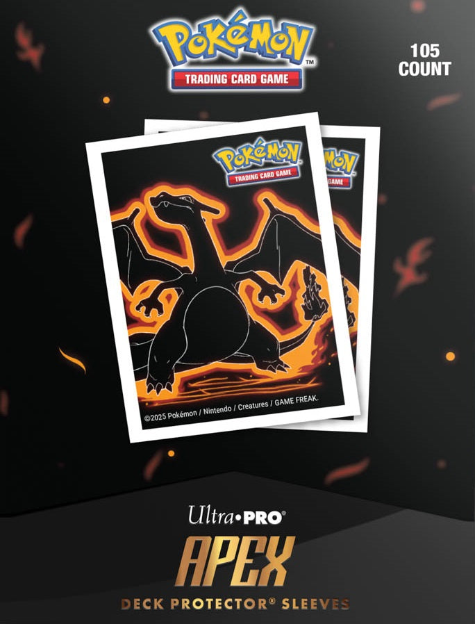 Apex Deck Protector Sleeves: Pokemon Neon Kanto Charizard 105CT Apex Deck Protector Sleeves: Pokemon Neon Kanto Charizard 105CT
