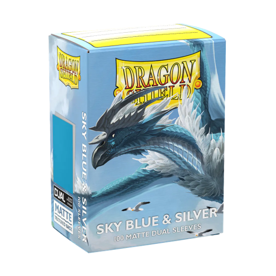 Dragon Shield Dual Matte Bleu ciel et argent 100CT