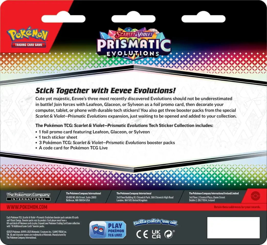 Pokemon TCG: SV8.5 Prismatic Evolutions Tech Sticker Collection