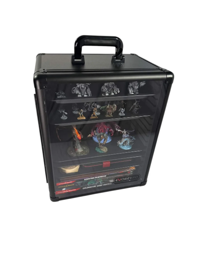 Aluminum Miniatures Display and Carry Case with 5 Metal Trays