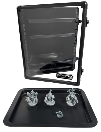 Aluminum Miniatures Display and Carry Case with 5 Metal Trays