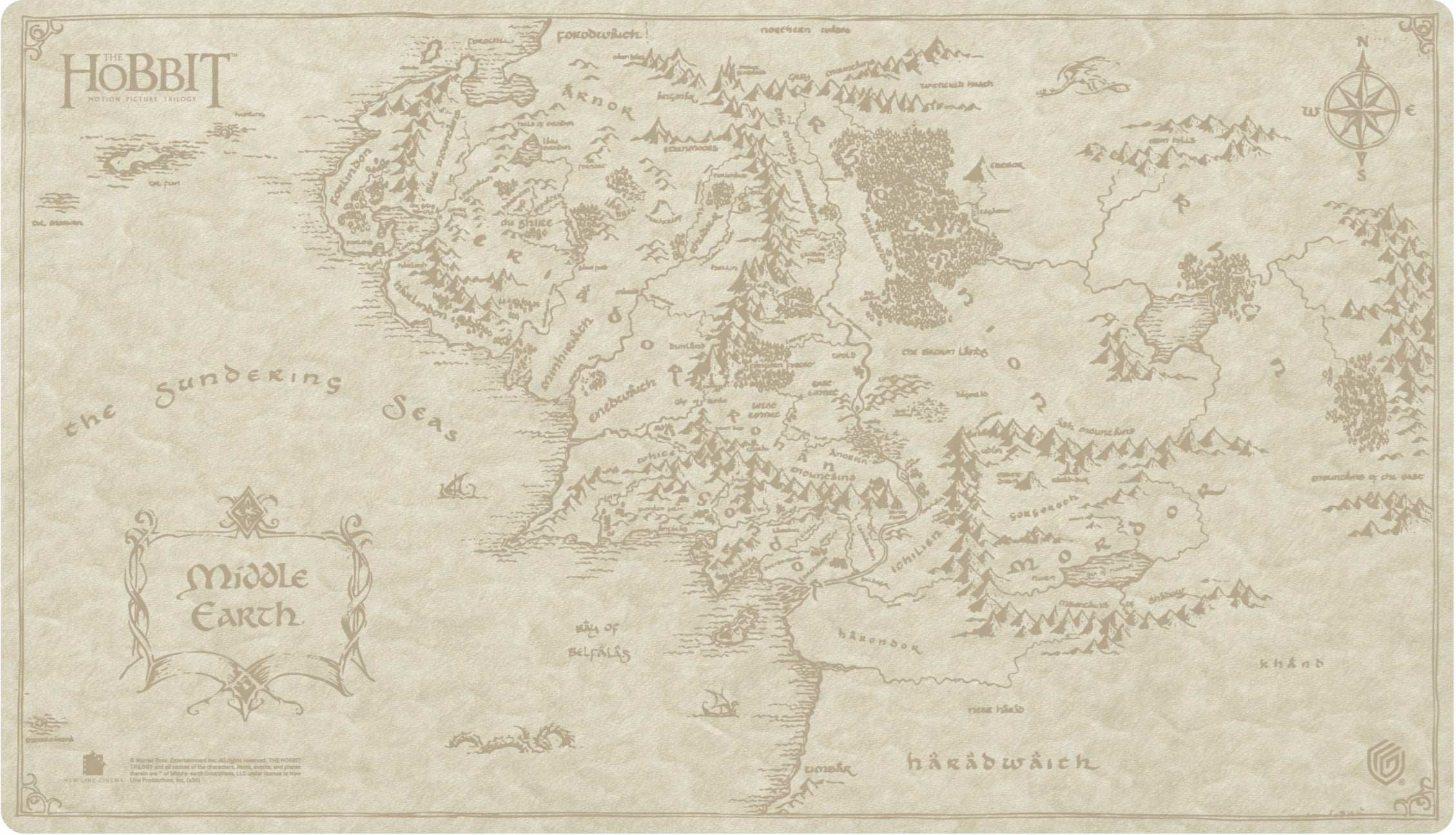 Sophoskin: The Hobbit Map Playmat - Middle-Earth
