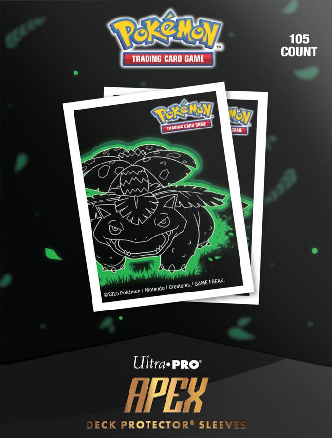 venusaur card sleeves Apex Deck Protector Sleeves: Pokemon Neon Kanto Venusaur 105CT