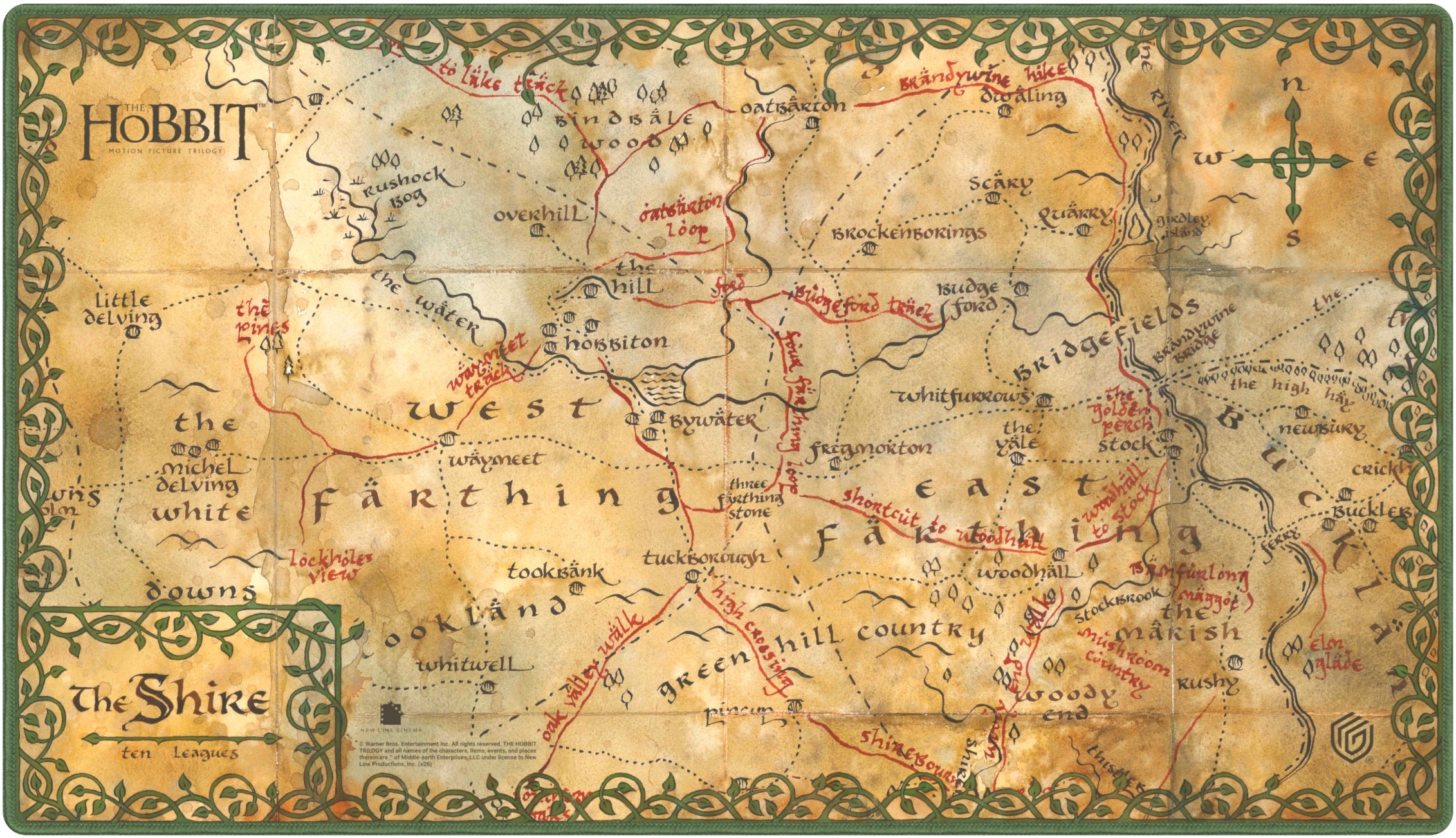 The Hobbit Map Playmat - The Shire