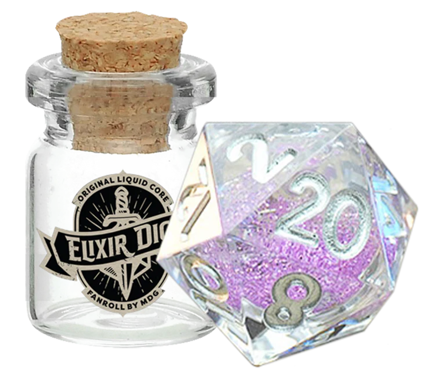 Dés d'élixir à noyau liquide : D20 individuel - Tourbillon sorcier