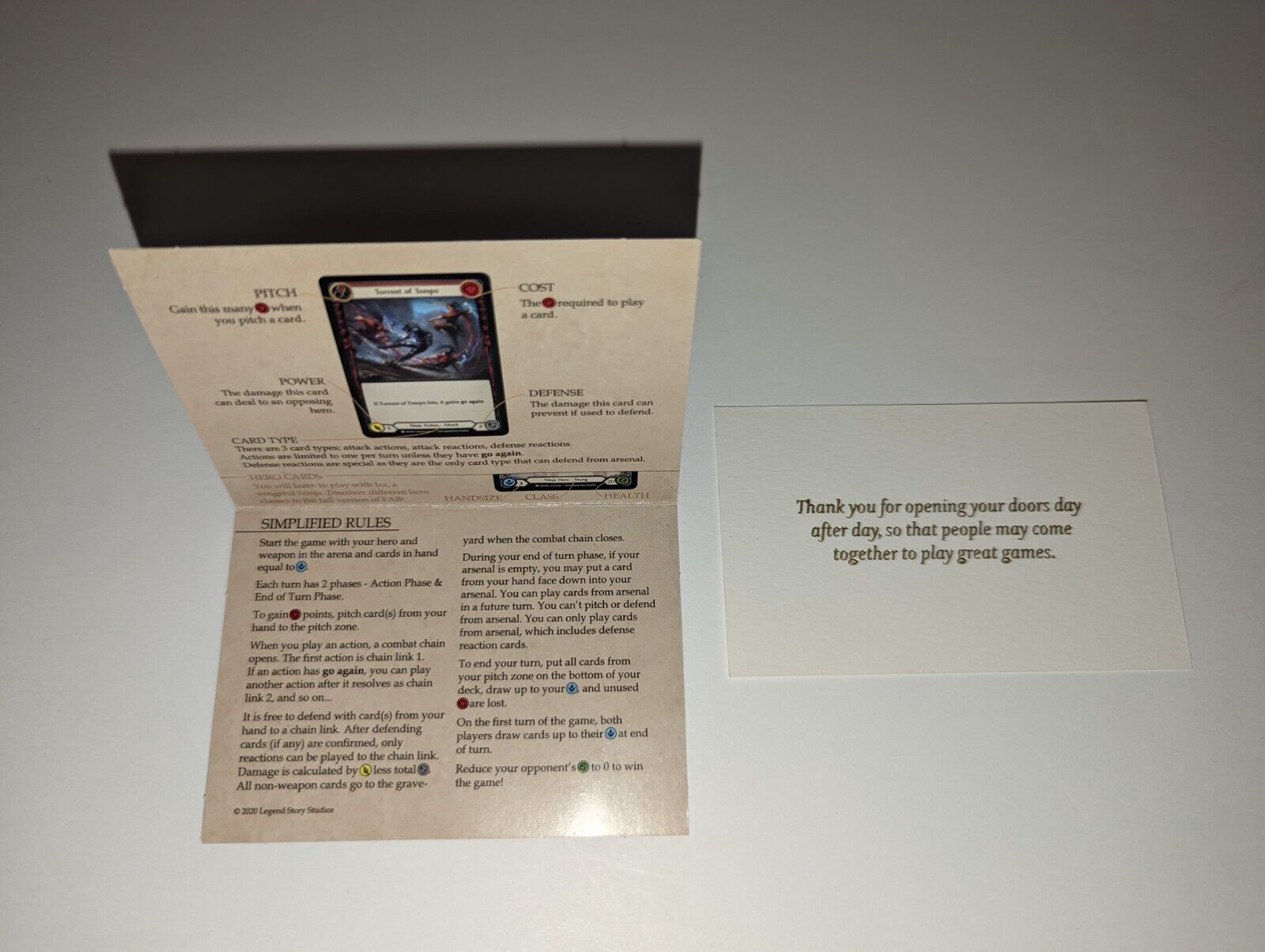 Flesh and Blood - Two Player Ira, Crimson Haze Playmat With Thank You Card