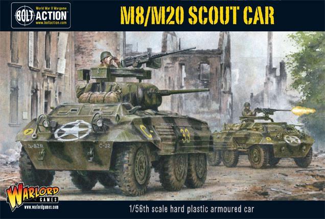 Voiture de reconnaissance Bolt Action M8/M20 Greyhound (boîte en plastique) (anglais)