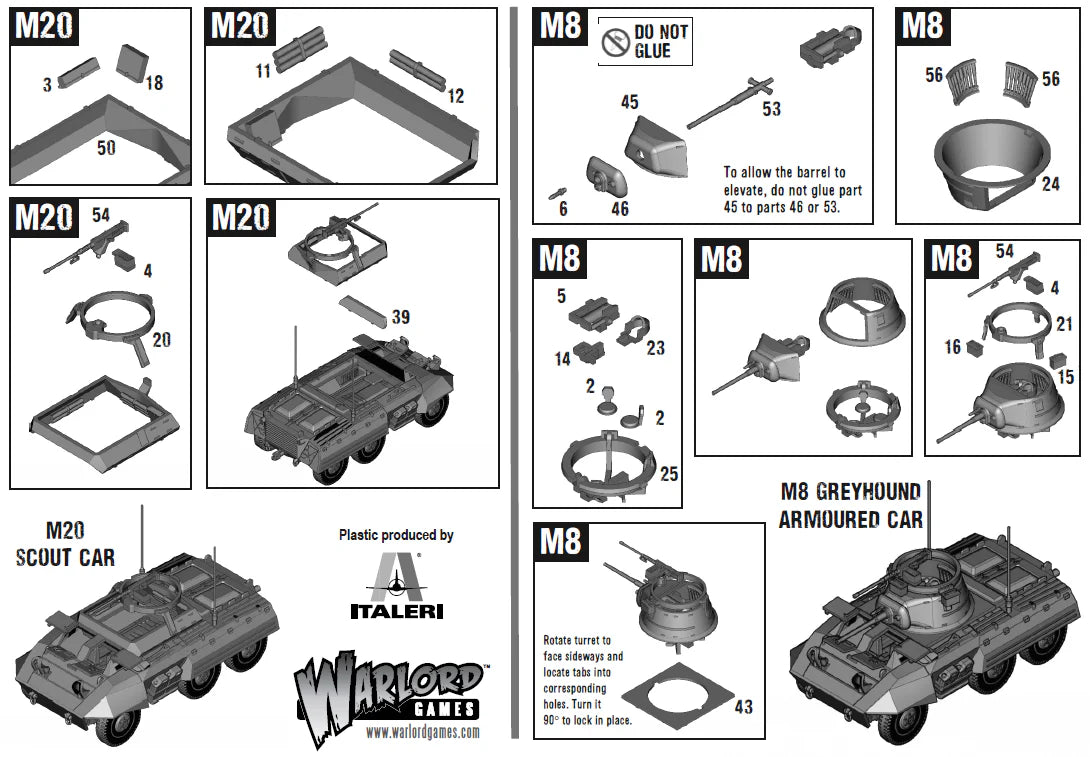 Bolt Action M8/M20 Greyhound Scout Car (Plastic Box) (English)