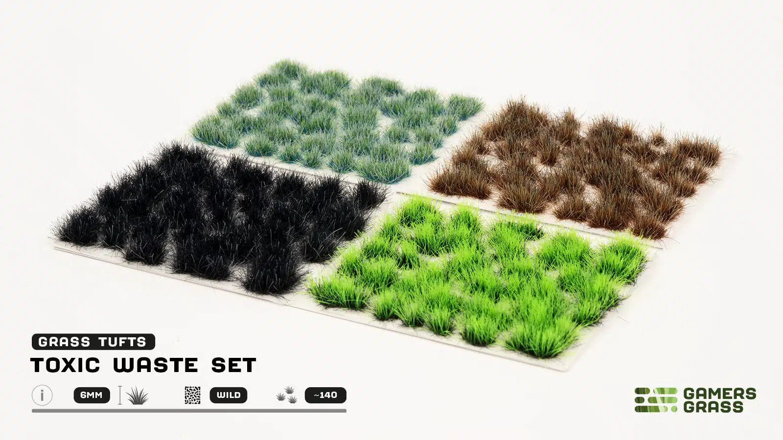 Herbe pour joueurs - Ensemble de touffes de déchets toxiques - Sauvage