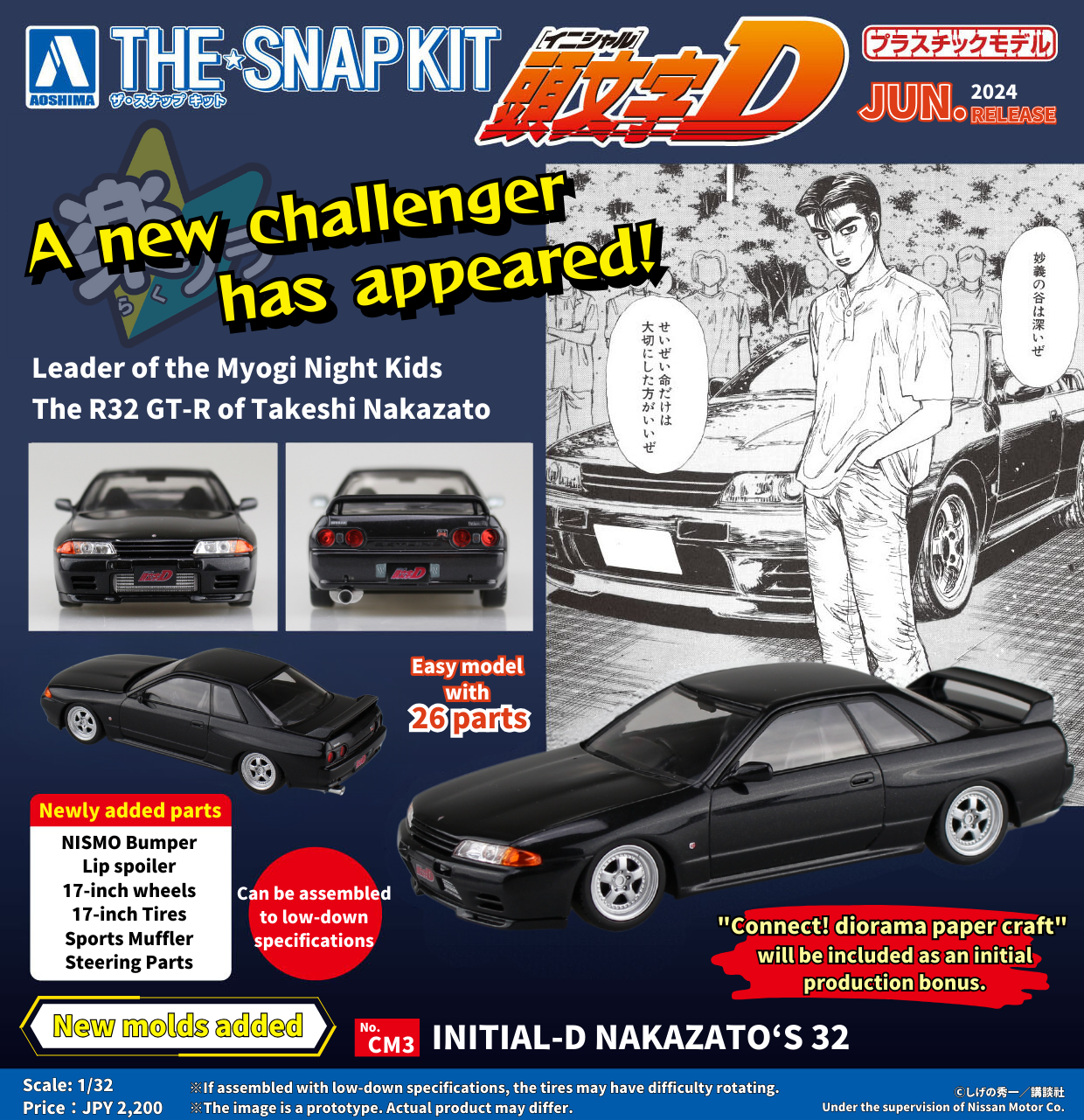 Snap Kit 1/32 Initial-D Nakazato's 32 GT-R