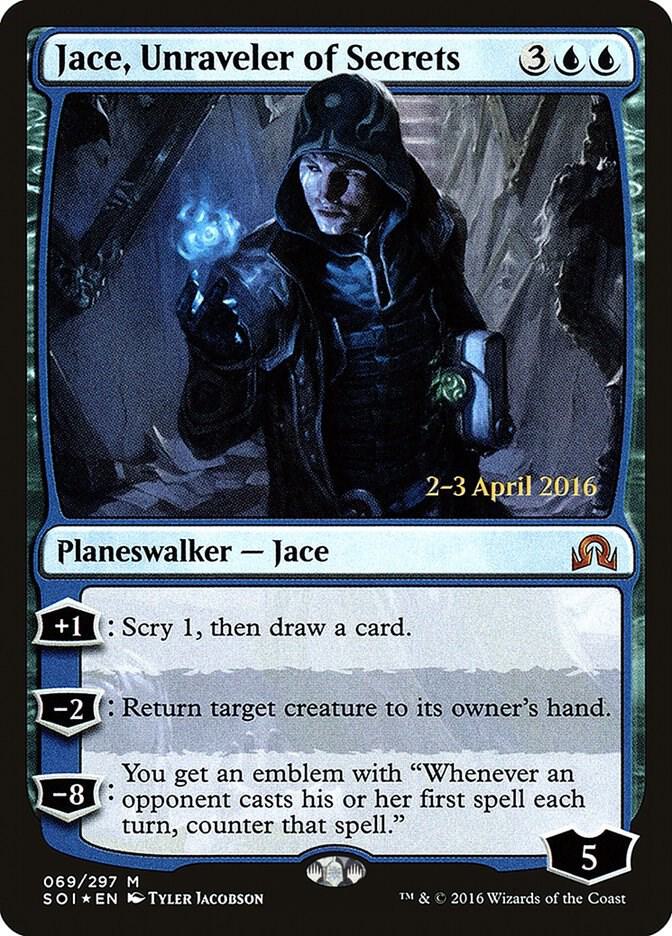 Jace, Unraveler of Secrets (69) [Prerelease Cards]