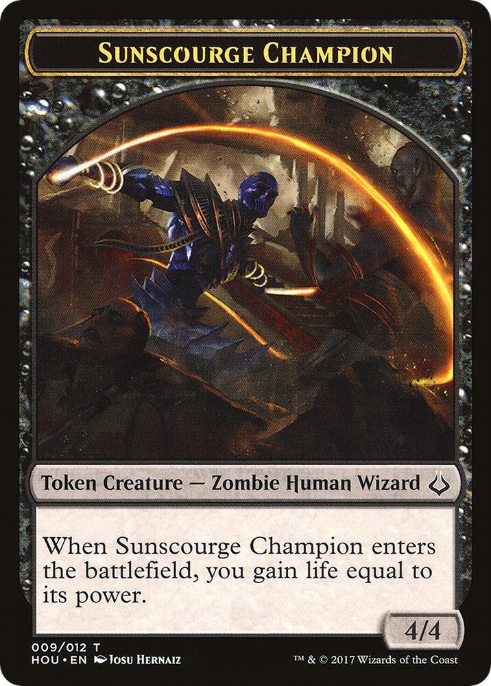 Sunscourge Champion // Zombie Double-Sided Token (9 // 20) [Hour of Devastation]