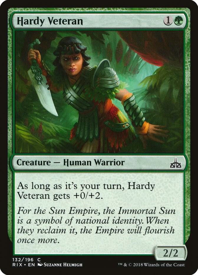 Hardy Veteran (132) [Rivals of Ixalan]