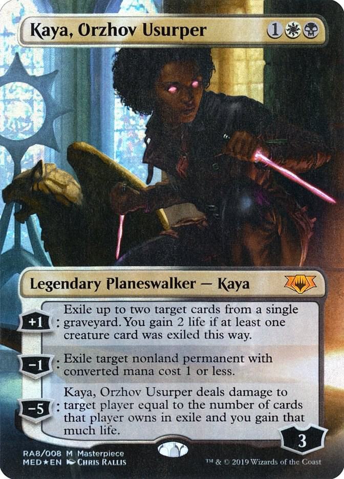 Kaya, Orzhov Usurper (RA8) [Mythic Edition: Ravnica Allegiance] [Borderless]