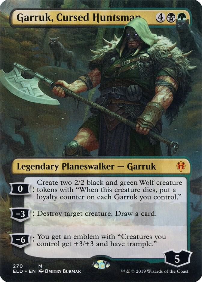 Garruk, Cursed Huntsman (Borderless) (270) [Throne of Eldraine] [Borderless]