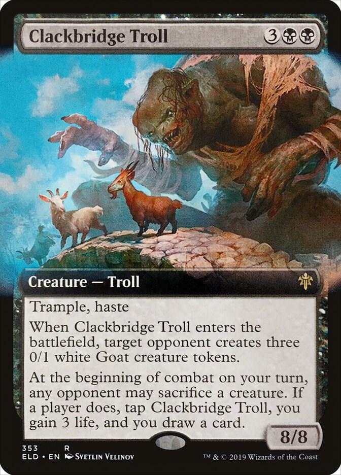 Clackbridge Troll (Extended Art) (353) [Throne of Eldraine] [Extended Art]