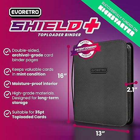 Classeur à cartes Shield+ 216 à chargement par le haut - Noir