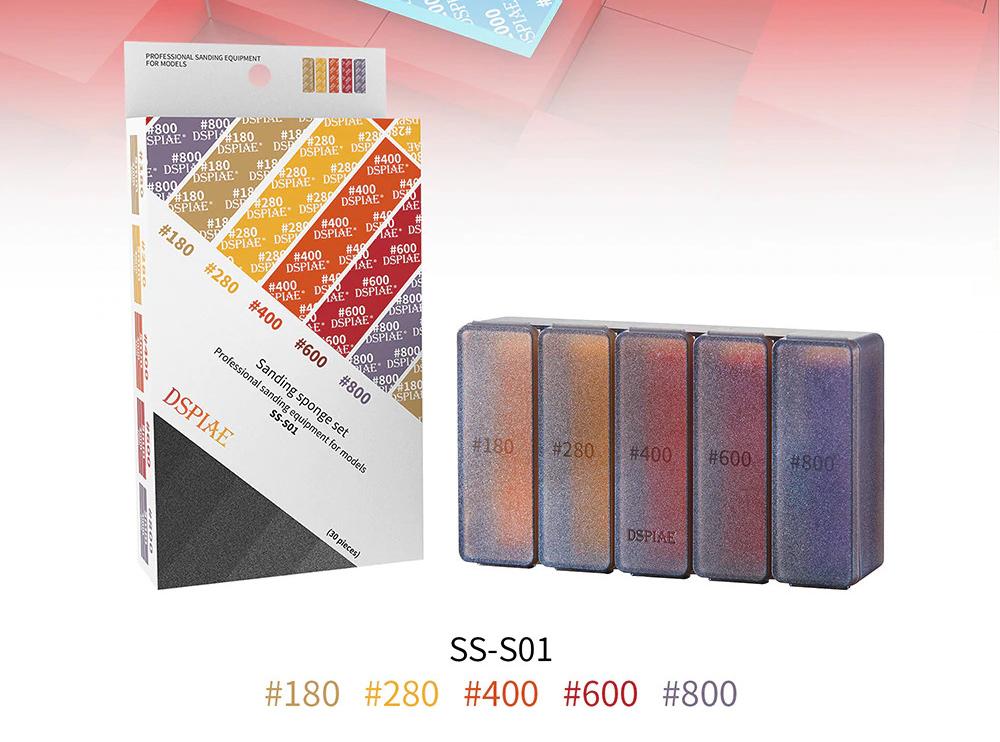 Bandes abrasives en éponge, grain 180 à 800, lot de 30.