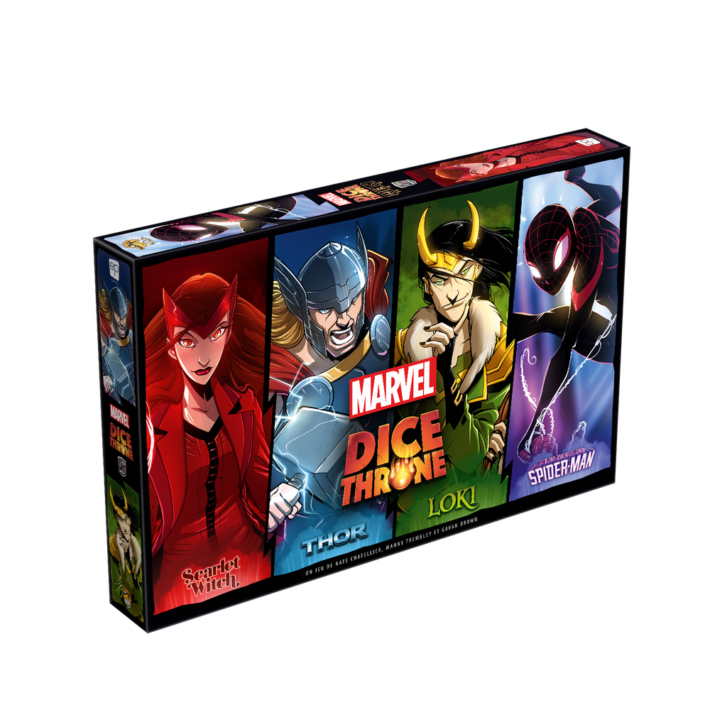 Dice Throne: Marvel Scarlet Witch vs. Thor vs. Loki vs. Spider-Man (French)
