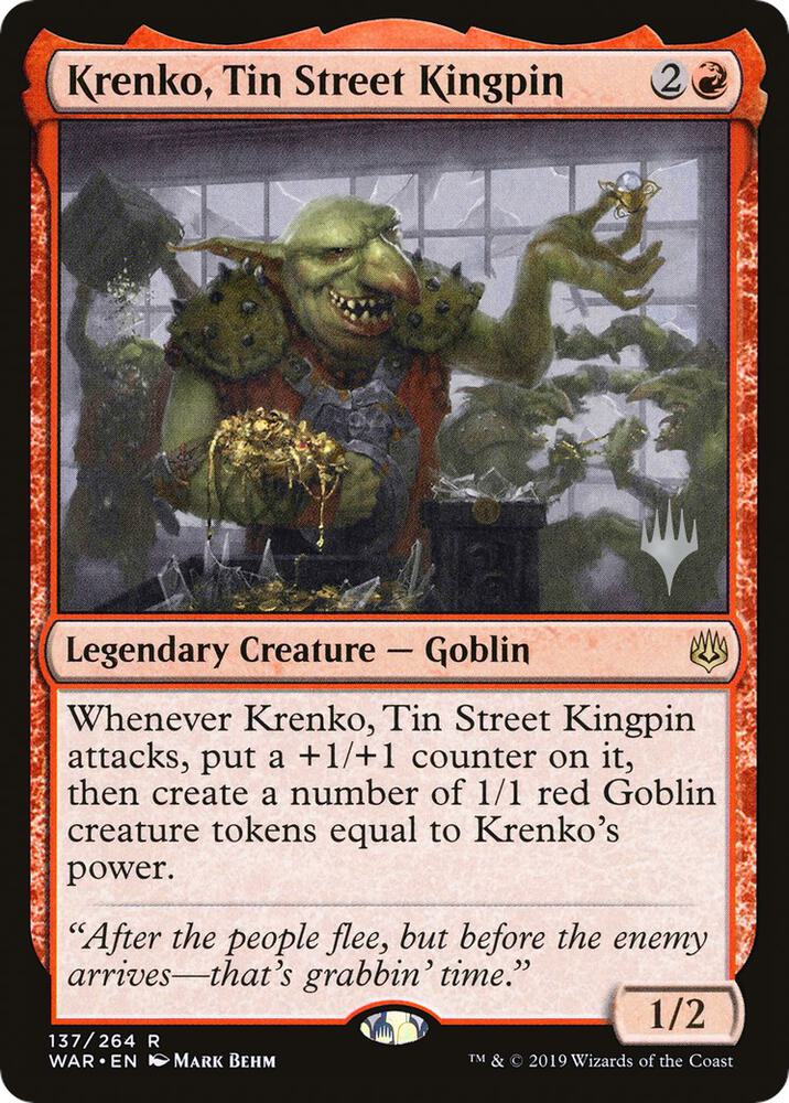 Krenko, Tin Street Kingpin (137) [Throne of Eldraine Promos]