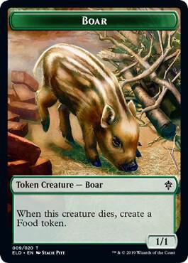 Boar // Food (015) Double-Sided Token (9 // 15) [Throne of Eldraine]