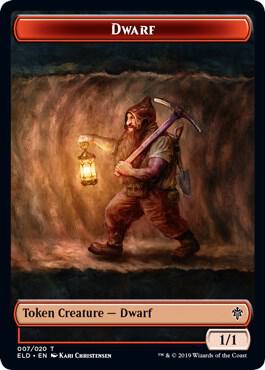 Dwarf // Food (017) Double-Sided Token (7 // 17) [Throne of Eldraine]