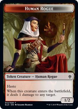 Human Rogue // Food (016) Double-Sided Token (12 // 16) [Throne of Eldraine]