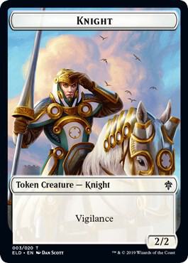 Knight // Food (015) Double-Sided Token (3 // 15) [Throne of Eldraine]