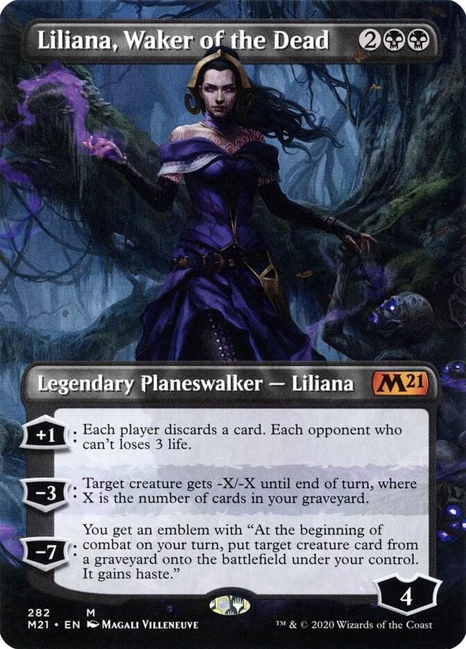 Liliana, Waker of the Dead (Borderless) (282) [Core Set 2021] [Borderless]
