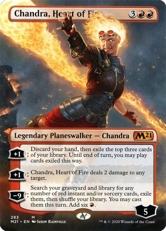 Chandra, Heart of Fire (Borderless) (283) [Core Set 2021] [Borderless]