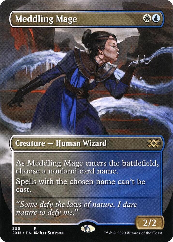 Meddling Mage (Borderless) (355) [Double Masters] [Borderless]
