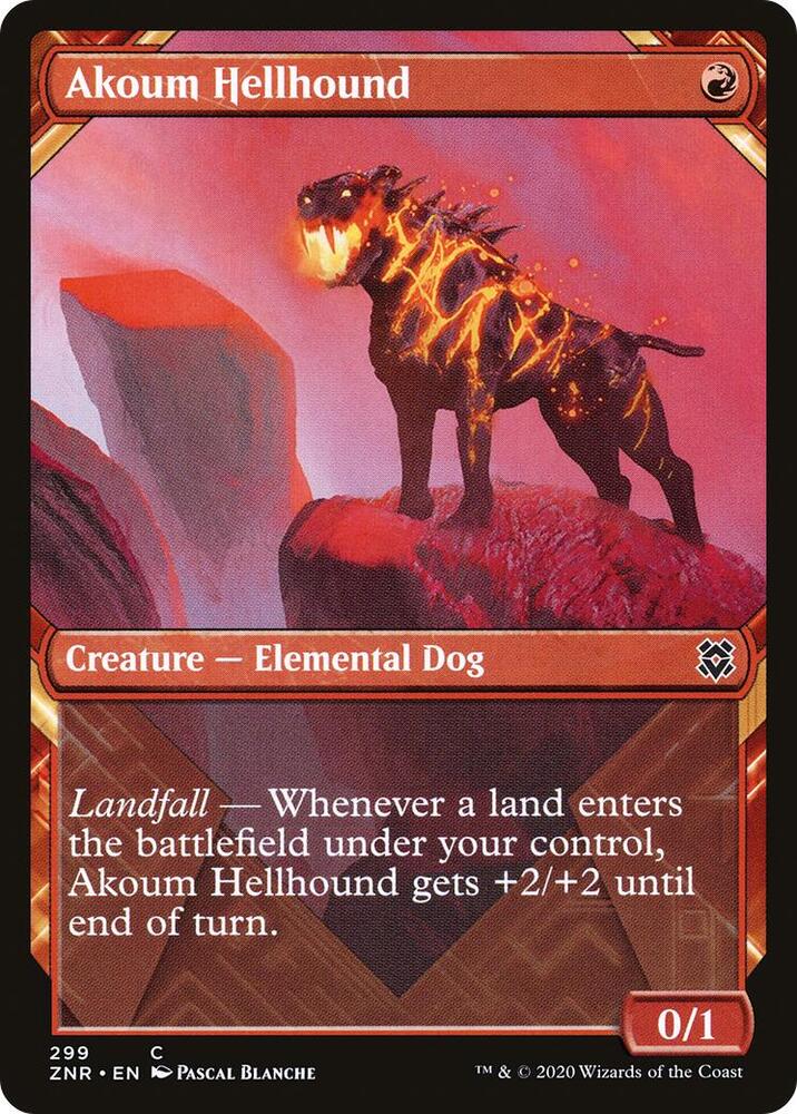 Akoum Hellhound (Showcase) (299) [Zendikar Rising] [Showcase]