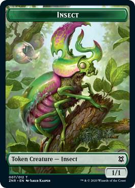 Insect // Kor Warrior Double-Sided Token (7 // 4) [Zendikar Rising]